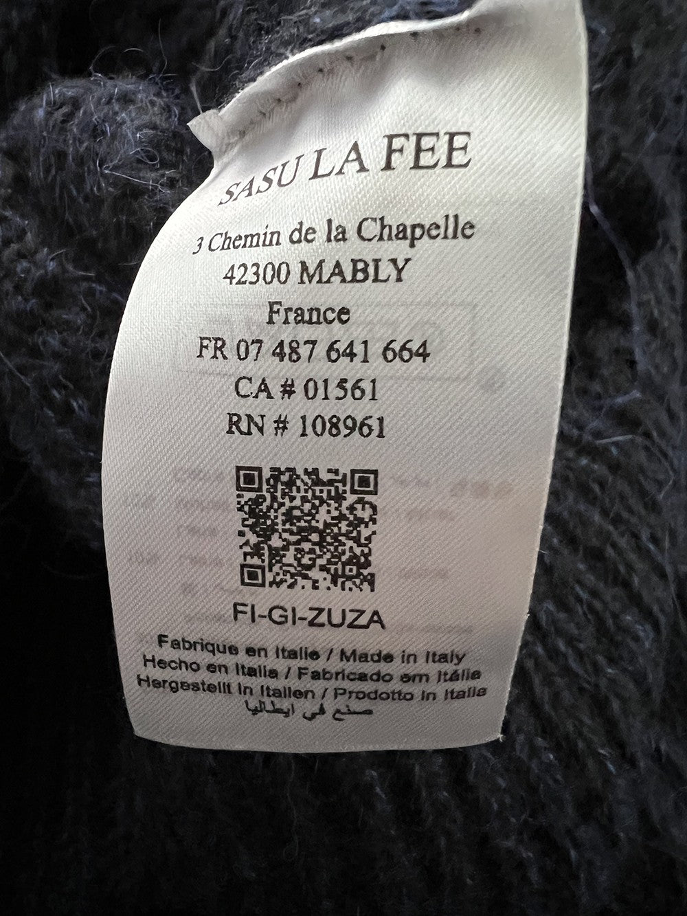 LA FEE MARABOUTEE cardigan donna traforato blu melange ZUZA MADE IN ITALY