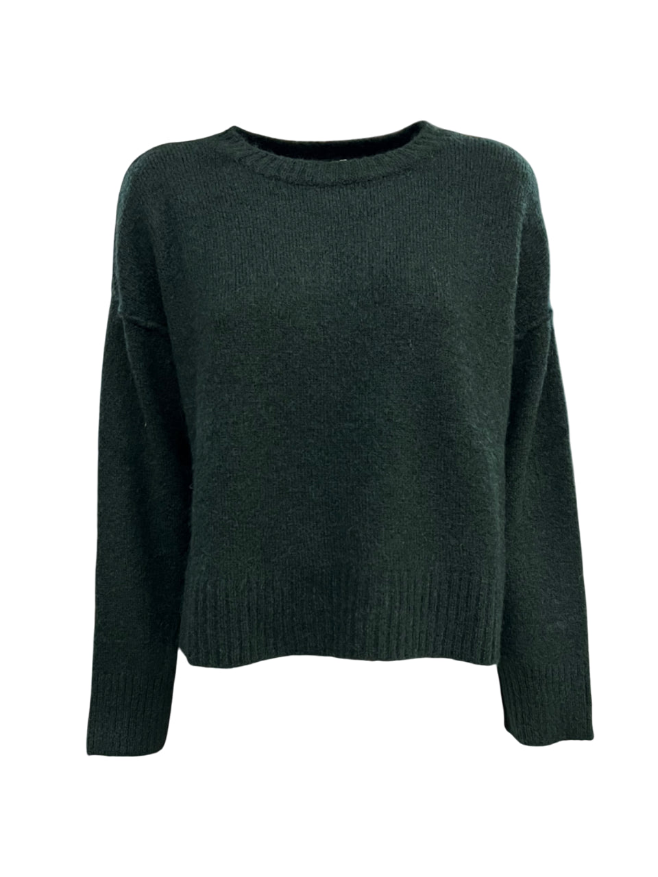 HUMILITY 1949 maglia donna girocollo a scatola verde scuro CIELO MADE IN ITALY