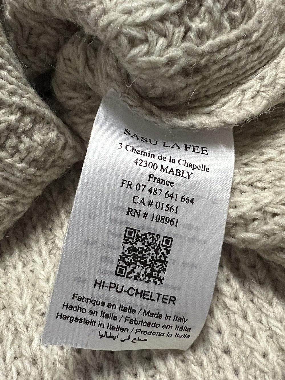 HUMILITY 1949 maglia donna crop ecru misto lana CHELTER MADE IN ITALY