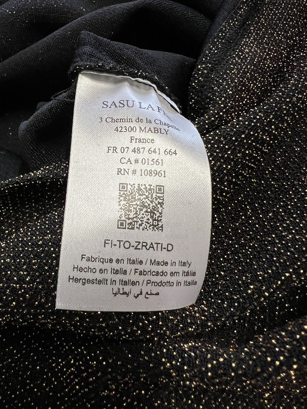 LA FEE MARABOUTEE blusa donna lurex nero/oro ZRATI-D MADE IN ITALY