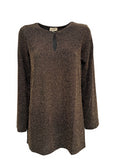 LA FEE MARABOUTEE blusa donna lurex nero/oro ZRATI-D MADE IN ITALY