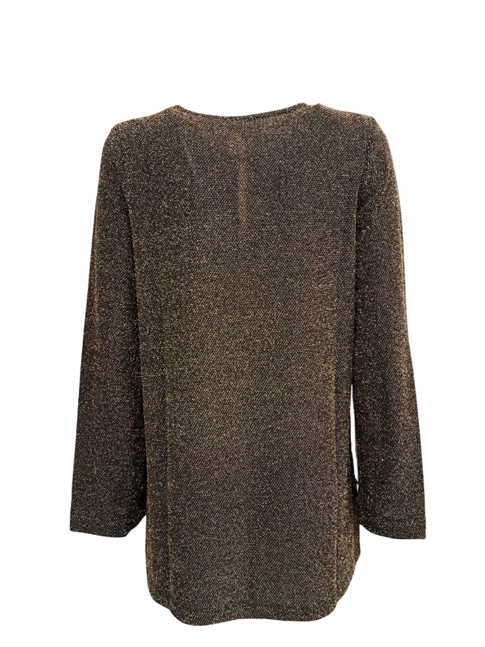 LA FEE MARABOUTEE blusa donna lurex nero/oro ZRATI-D MADE IN ITALY
