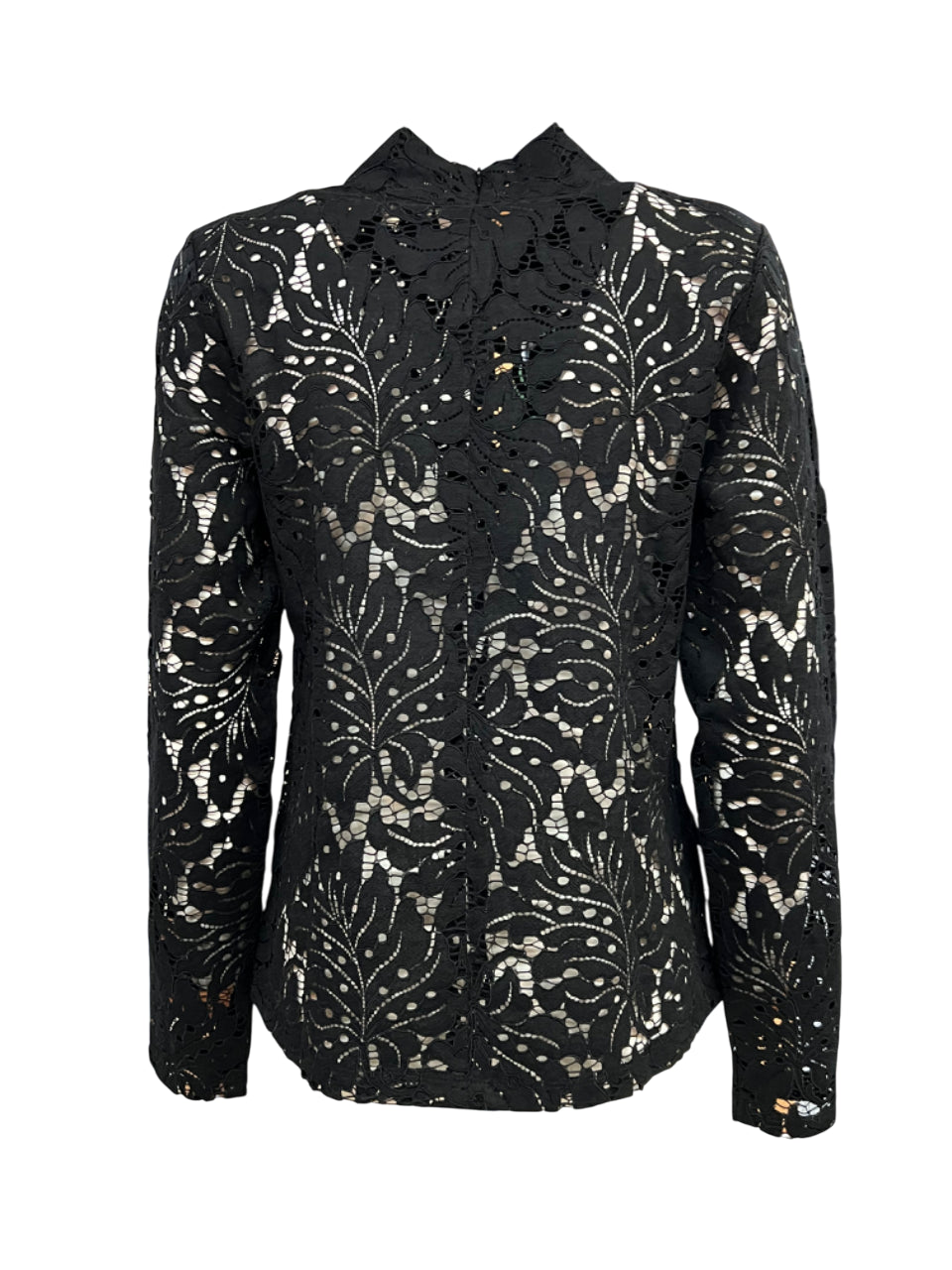 LA FEE MARABOUTEE blusa donna pizzo nero ZOVOLA 48% poliammide 45% cotone 7% elastan