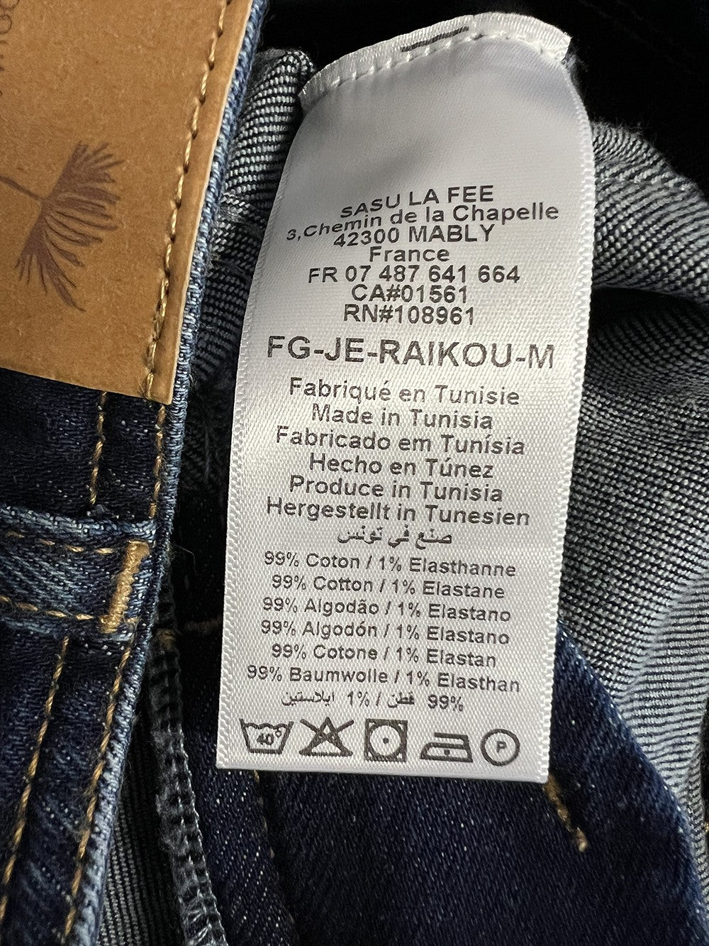 LA FEE MARABOUTEE pantalone jeans scuro a zampa RAIKOU-M 98% cotone 2% elastan