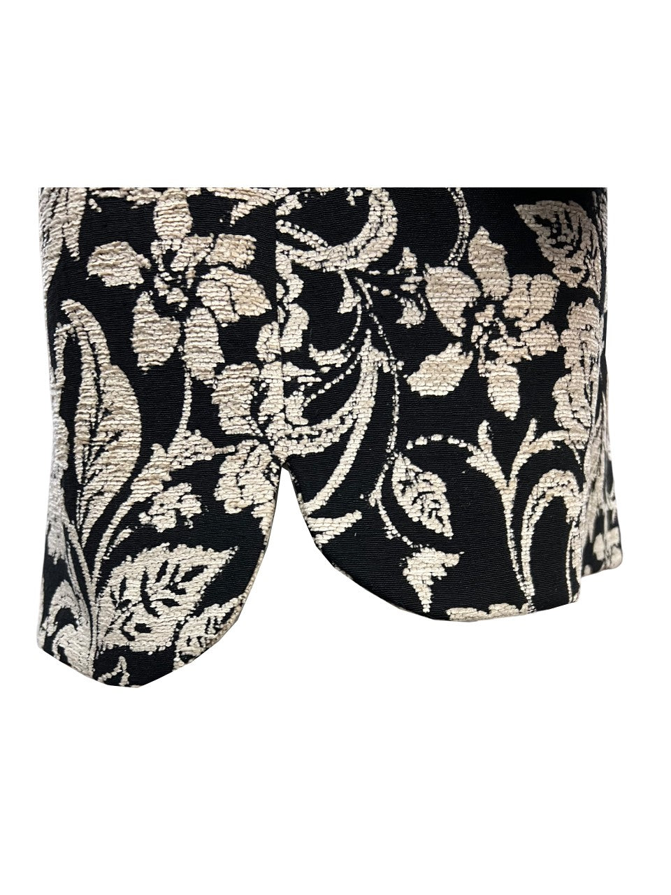 GUTTHA MILANO giaccone donna damascato nero fiori ecru GUT24077 PASU MADE IN ITALY