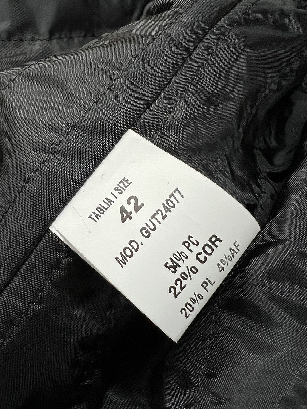 GUTTHA MILANO giaccone donna damascato nero fiori ecru GUT24077 PASU MADE IN ITALY