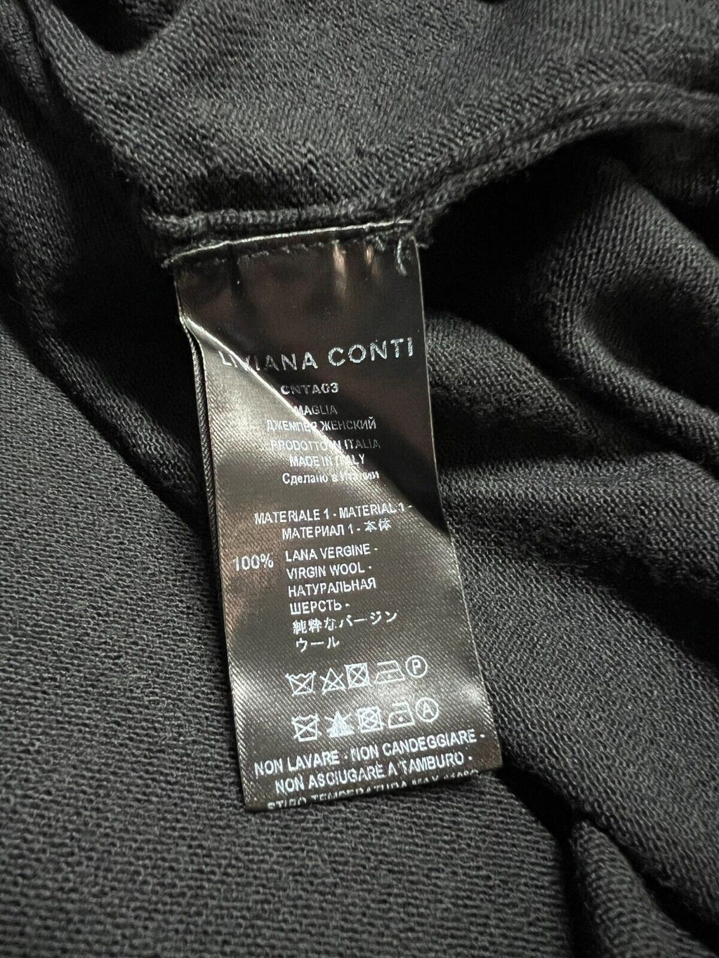 LIVIANA CONTI maglia donna over nero/grigio CNTA03 100% lana MADE IN ITALY