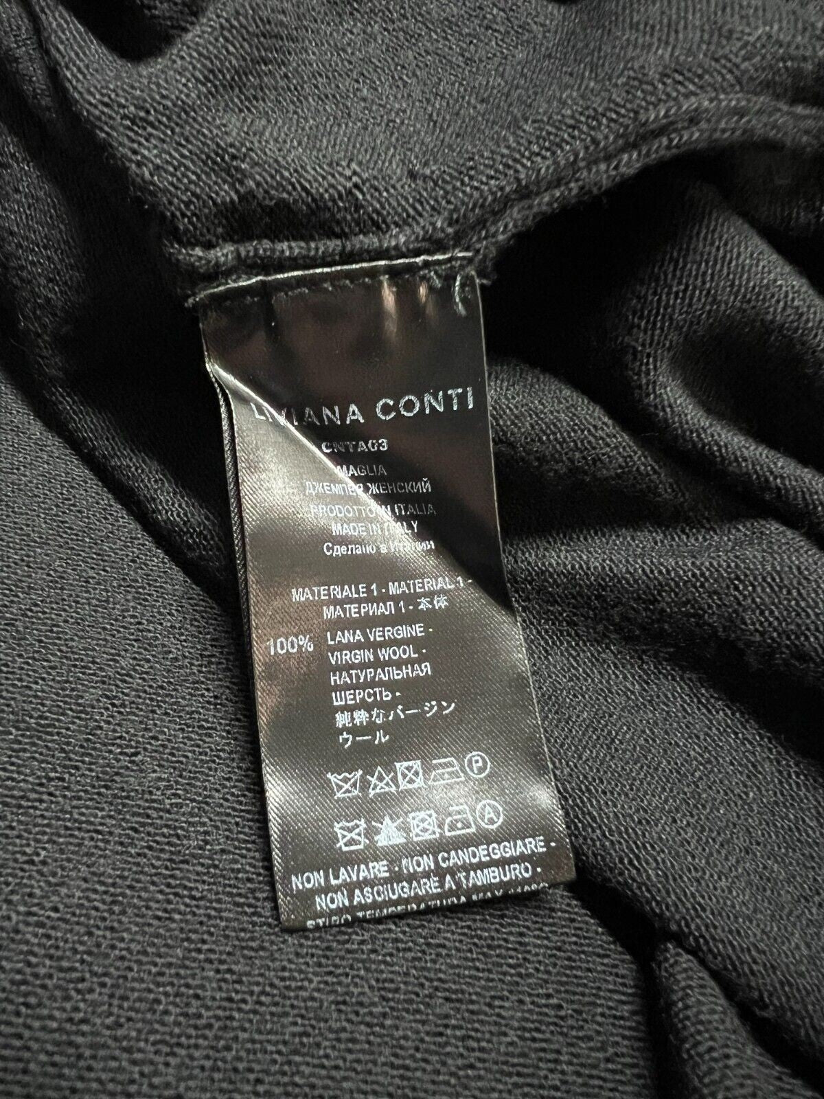 LIVIANA CONTI maglia donna over nero/grigio CNTA03 100% lana MADE IN ITALY