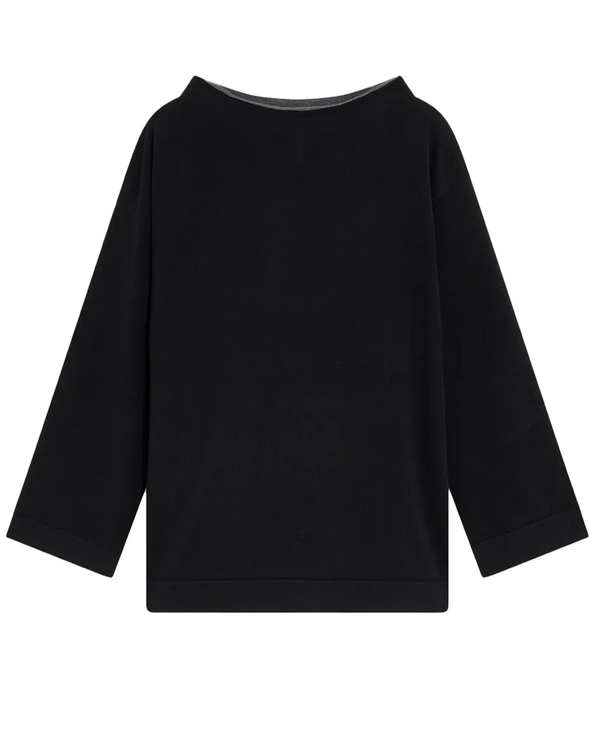 LIVIANA CONTI maglia donna over nero/grigio CNTA03 100% lana MADE IN ITALY