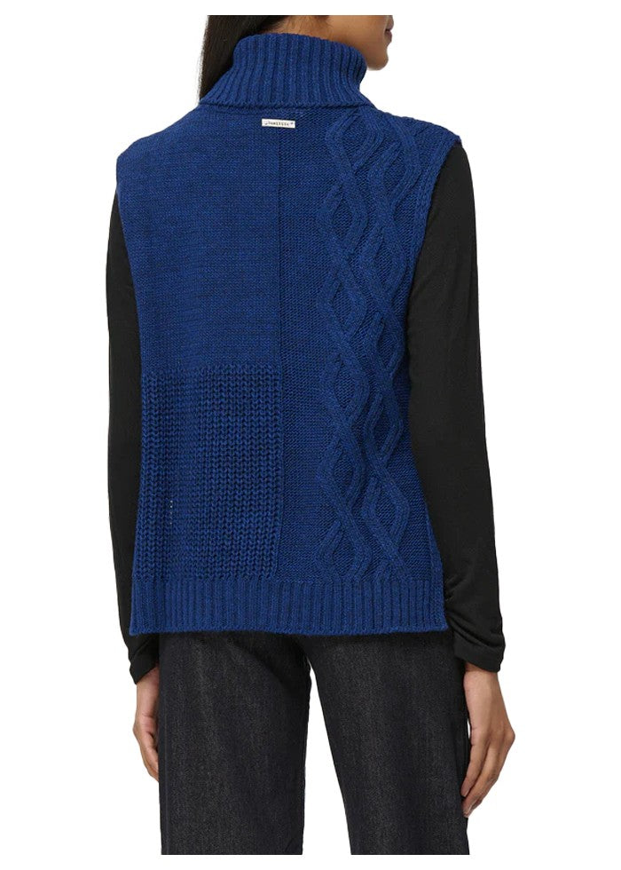 HUMILITY 1949 gilet donna collo alto bluette COLETI MADE IN ITALY