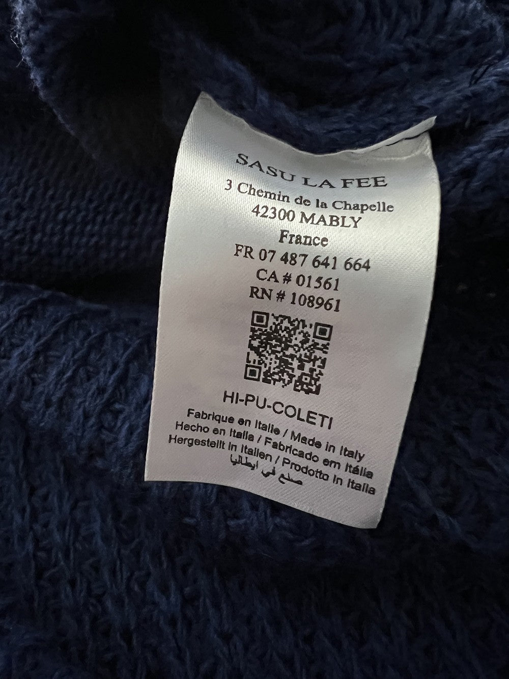 HUMILITY 1949 gilet donna collo alto bluette COLETI MADE IN ITALY