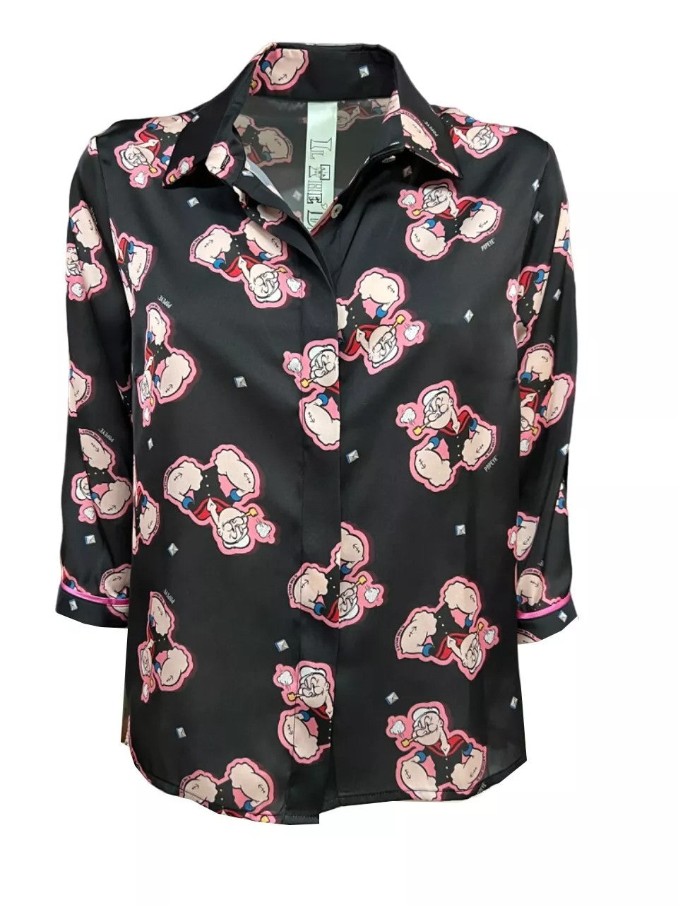 IL THE DELLE 5 camicia nera SPOON POPEYE MADE IN ITALY
