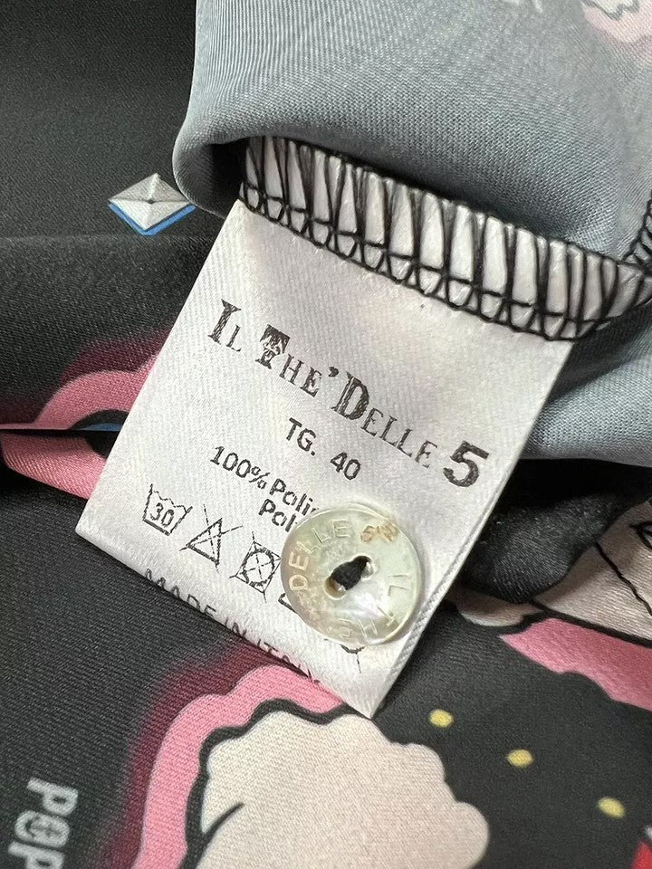 IL THE DELLE 5 camicia nera SPOON POPEYE MADE IN ITALY