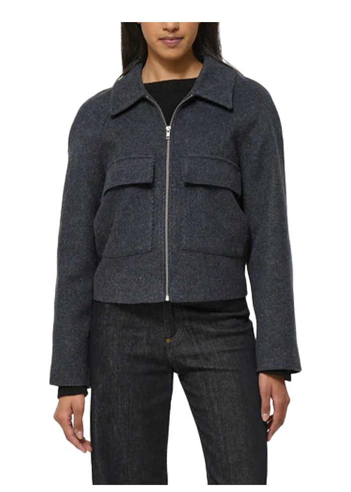 HUMILITY giubbino donna tessuto diagonale antracite/blu CAPILI