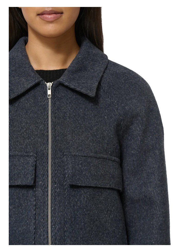 HUMILITY giubbino donna tessuto diagonale antracite/blu CAPILI