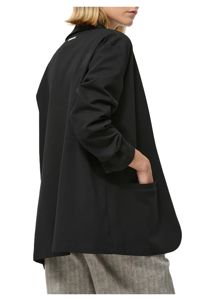 HUMILITY giacca donna punto milano nera over CAYDEN-M MADE IN ITALY