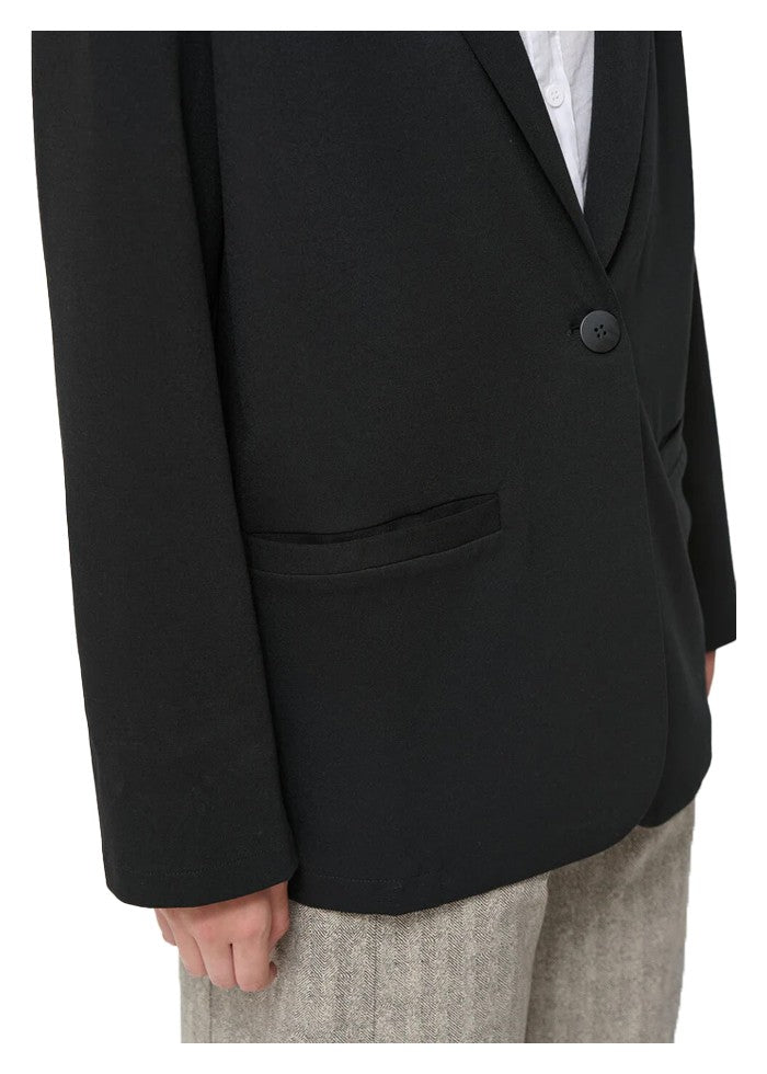 HUMILITY giacca donna punto milano nera over CAYDEN-M MADE IN ITALY