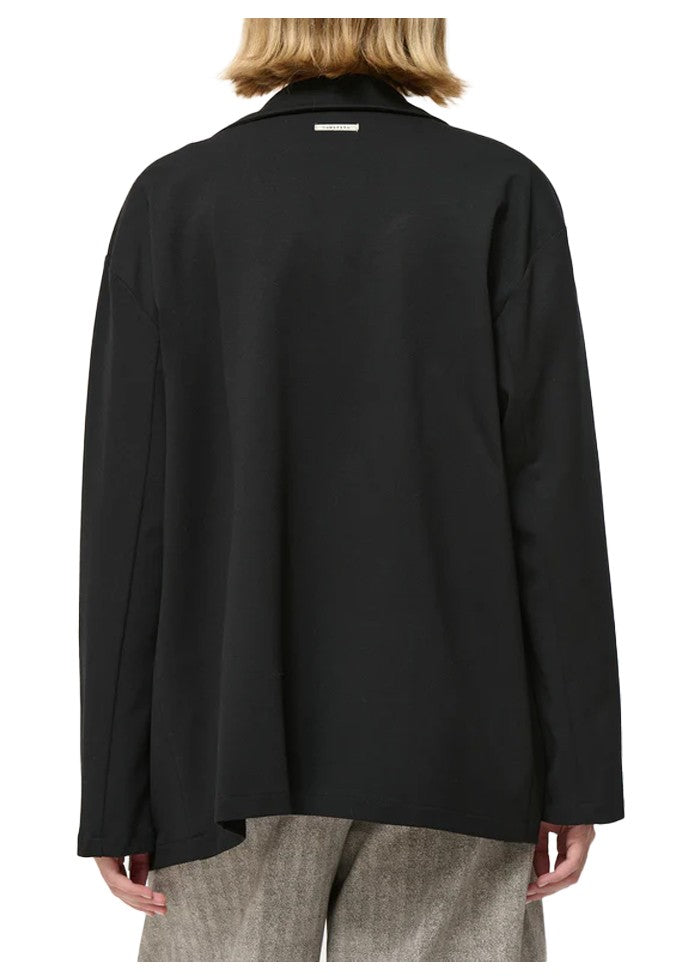 HUMILITY giacca donna punto milano nera over CAYDEN-M MADE IN ITALY