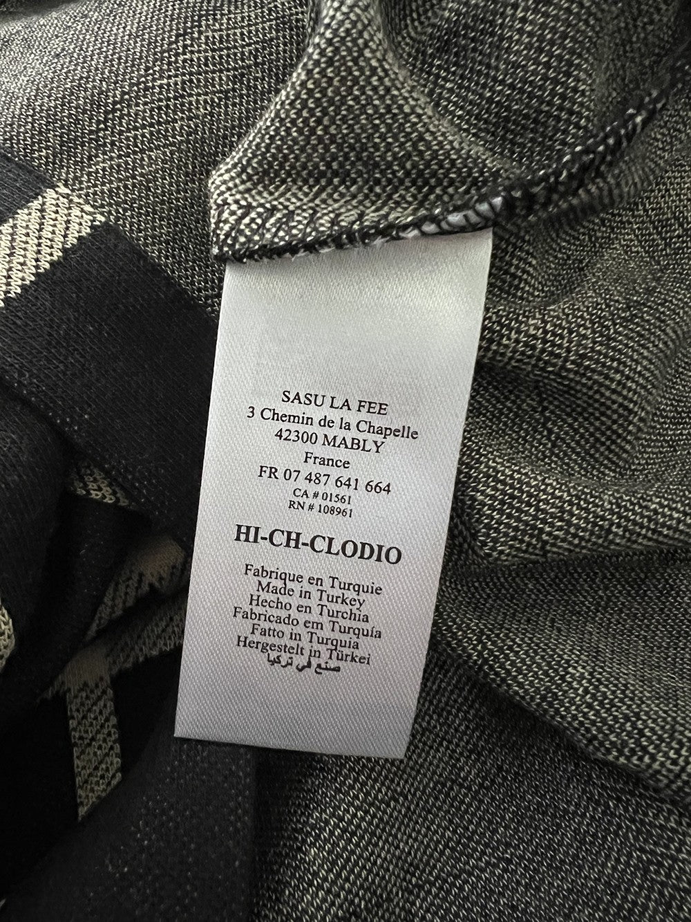 HUMILITY camicia donna over jersey pesante nera quadri beige CLODIO