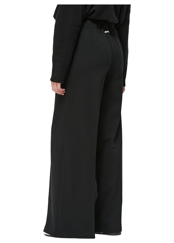 HUMILITY pantalone donna palazzo punto milano nero SOPHINO-M MADE IN ITALY