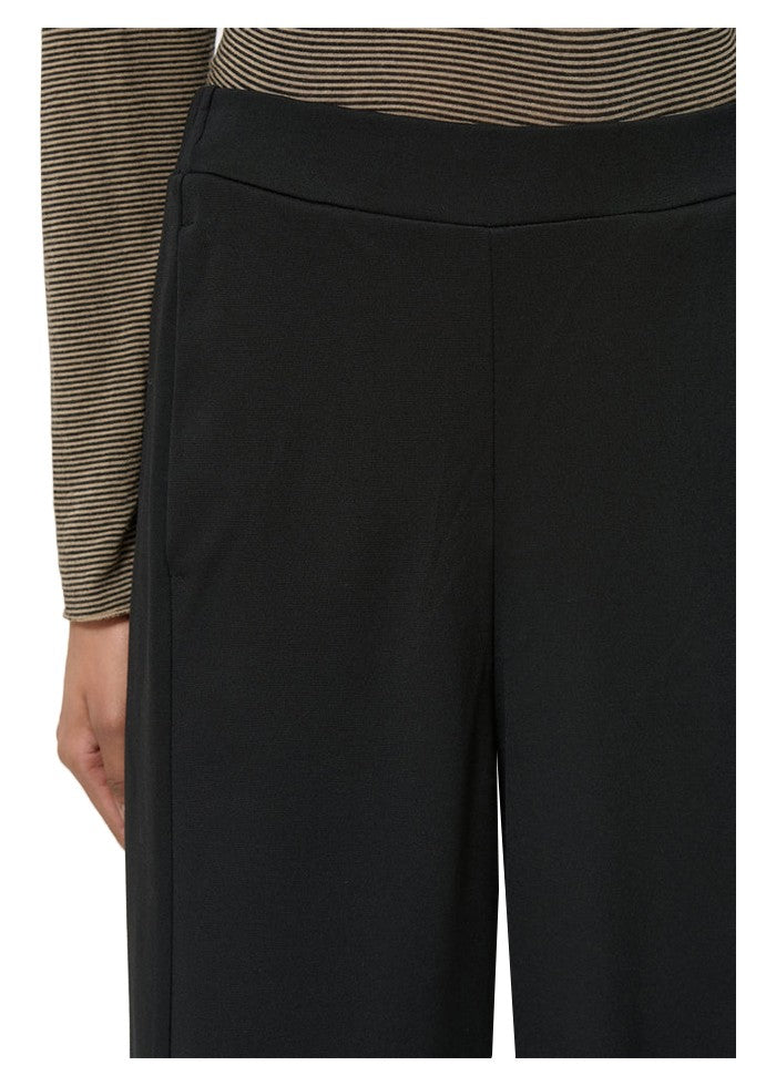 HUMILITY pantalone donna punto milano nero ovetto CARLY-M MADE IN ITALY