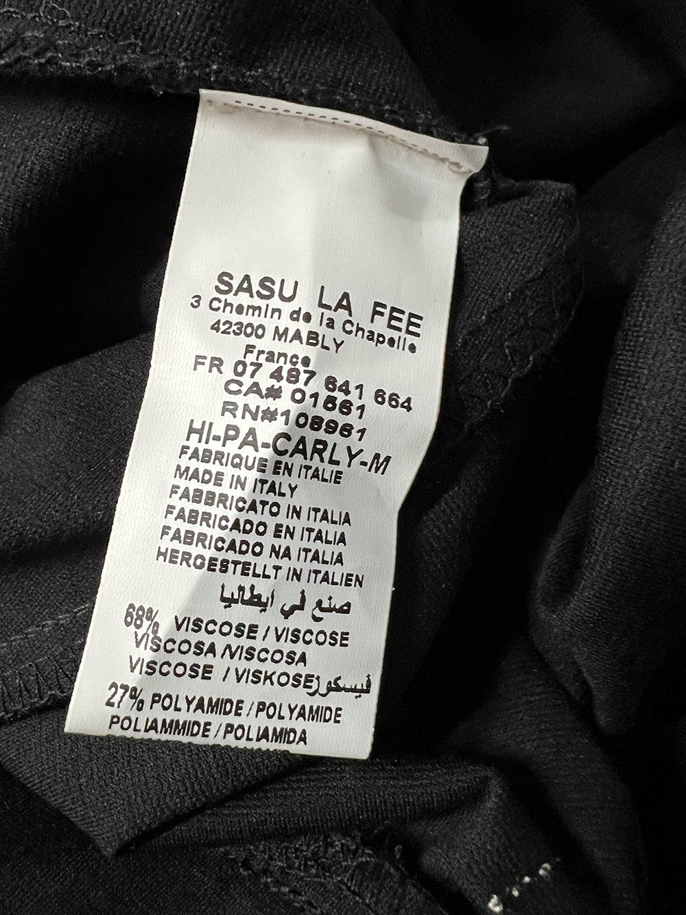 HUMILITY pantalone donna punto milano nero ovetto CARLY-M MADE IN ITALY