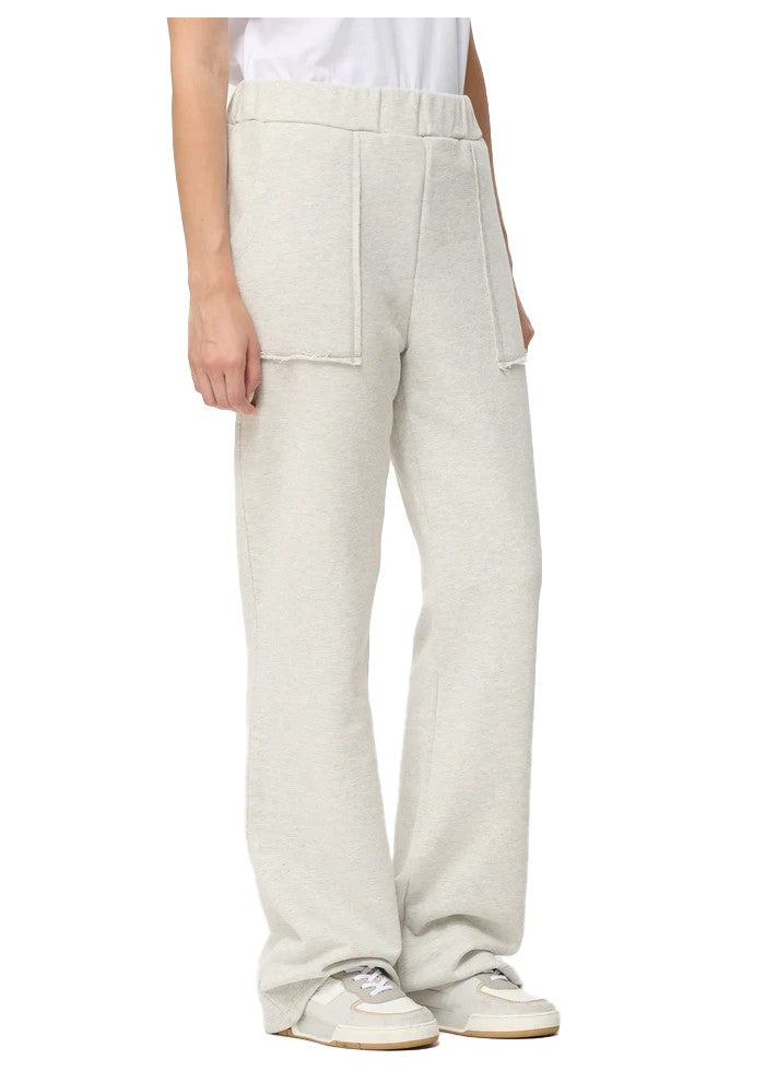 HUMILITY pantalone donna felpa garzata grigio chiaro melange COCO 85% cotone 15% poliestere