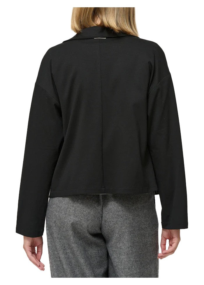 HUMILITY giacca donna corta punto milano nero CASIDY MADE IN ITALY