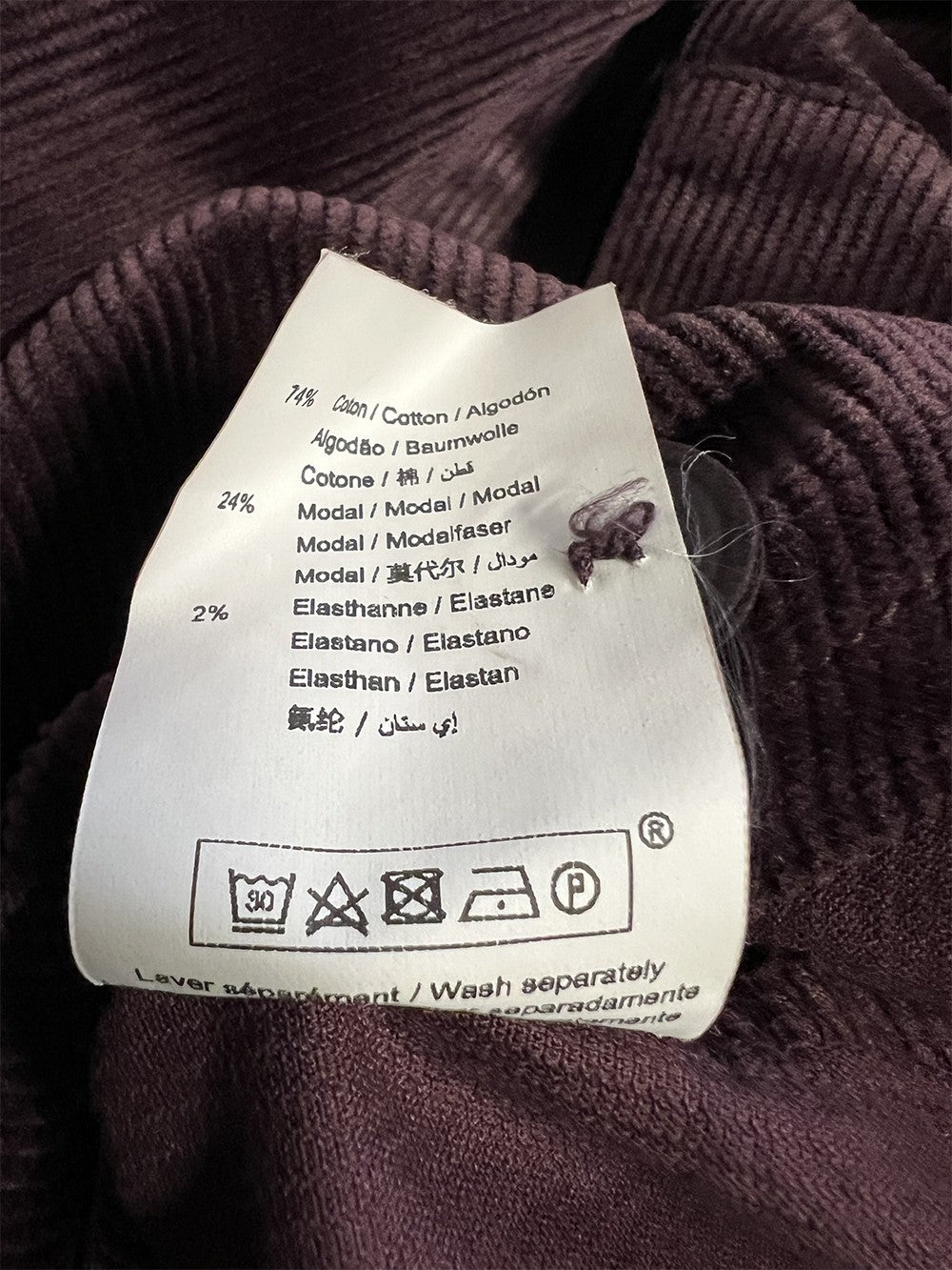 HUMILITY camicia donna oversize velluto prugna CARTER-V MADE IN ITALY