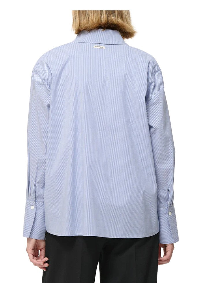 HUMILITY camicia donna over righe bianco/azzurro IWA-R MADE IN ITALY