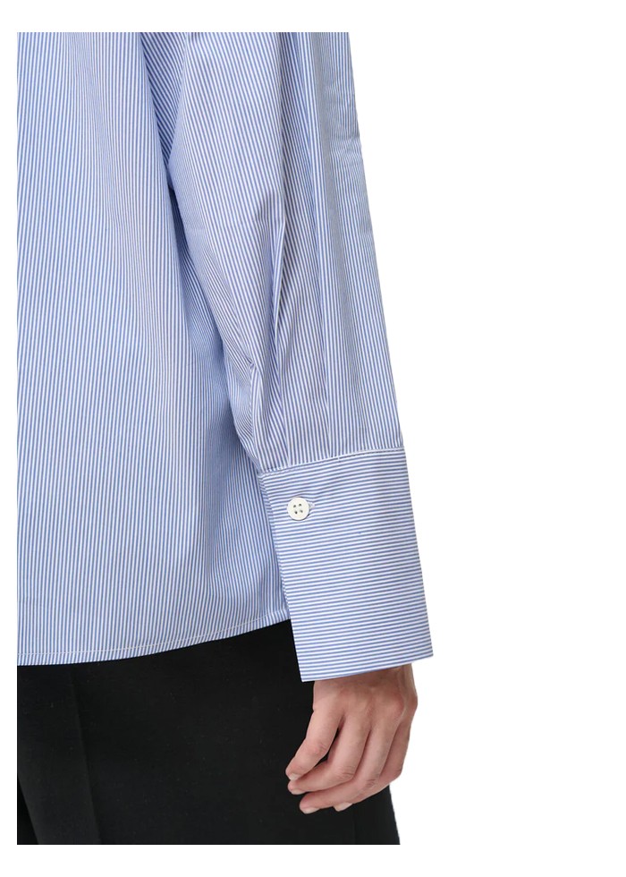 HUMILITY camicia donna over righe bianco/azzurro IWA-R MADE IN ITALY