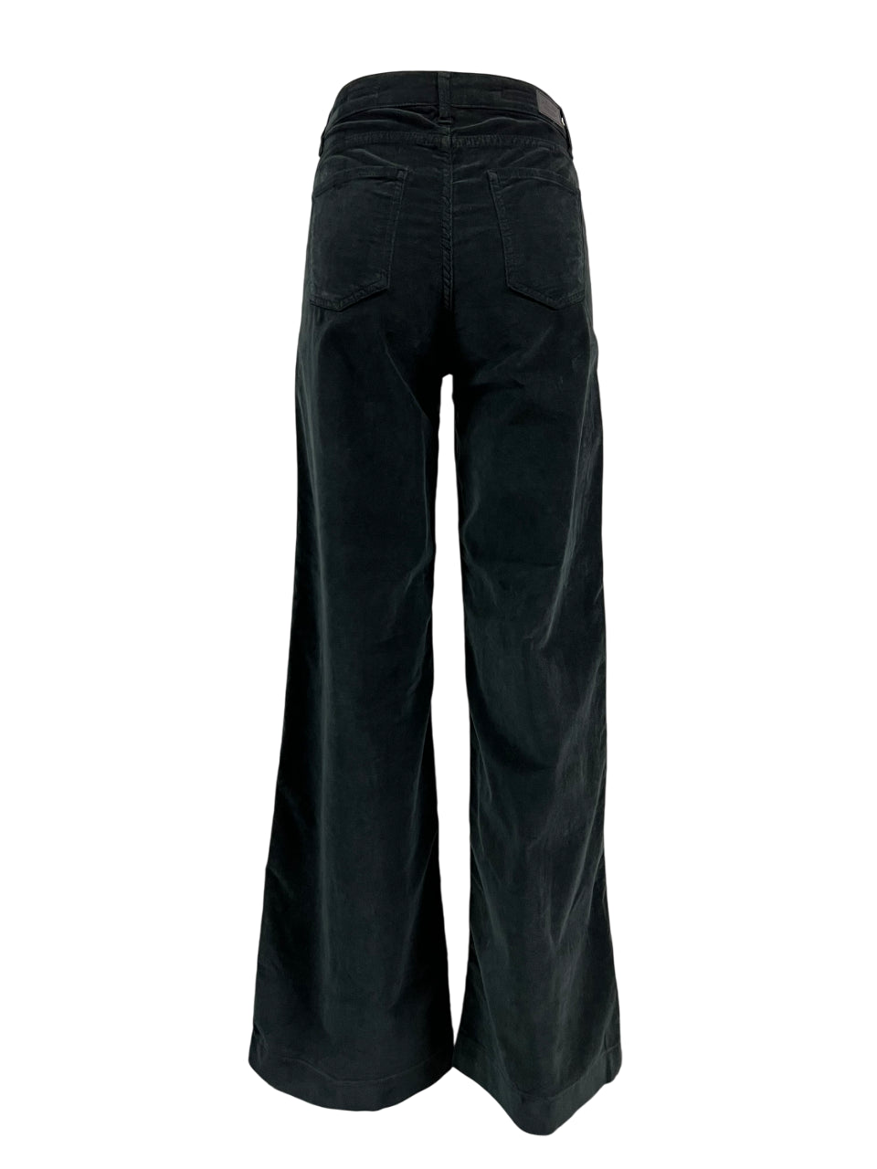 J-CUBE jeans donna palazzo velluto liscio nero MILA MADE IN ITALY