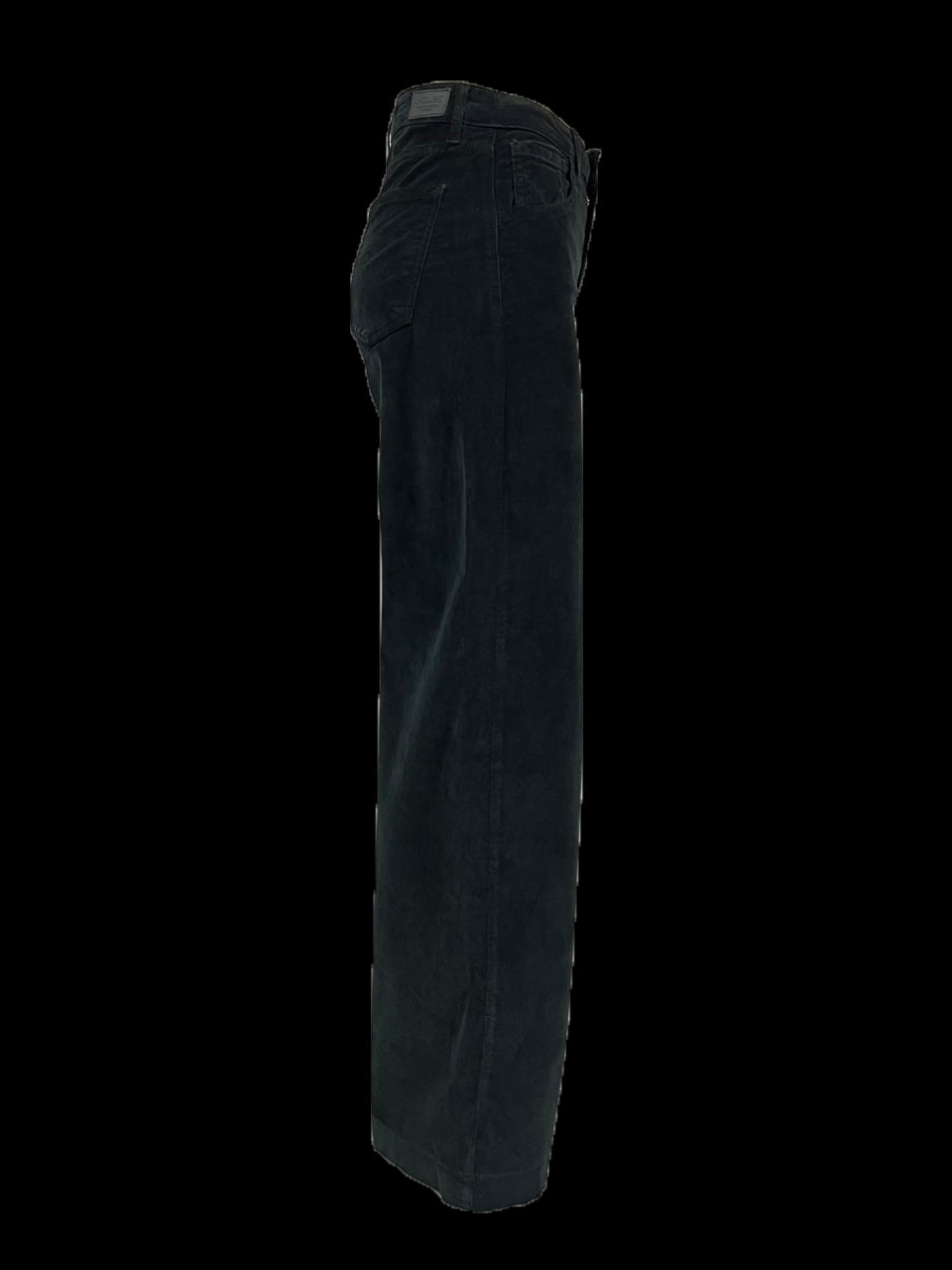 J-CUBE jeans donna palazzo velluto liscio nero MILA MADE IN ITALY