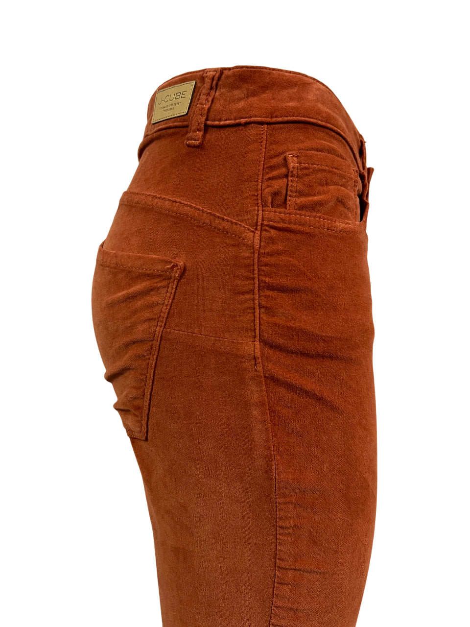 J-CUBE jeans donna a zampa velluto liscio push-up FIONA MADE IN ITALY