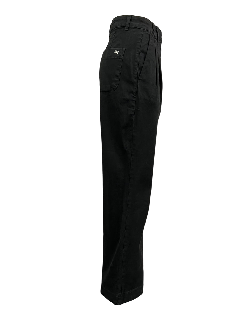 J-CUBE pantalone donna cotone pesante nero palazzo NARCISO GABARDINA MADE IN ITALY
