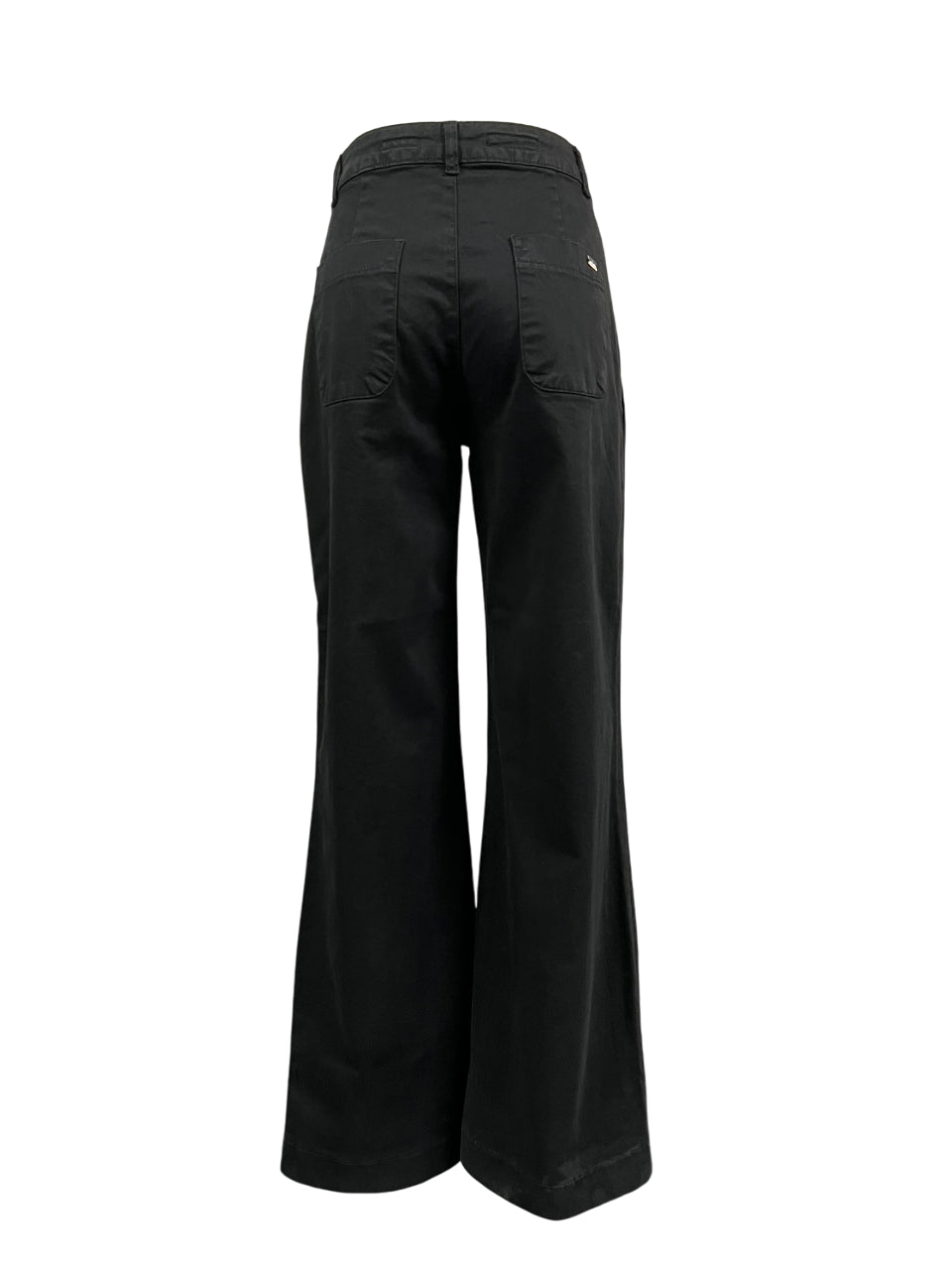 J-CUBE pantalone donna cotone pesante nero palazzo NARCISO GABARDINA MADE IN ITALY