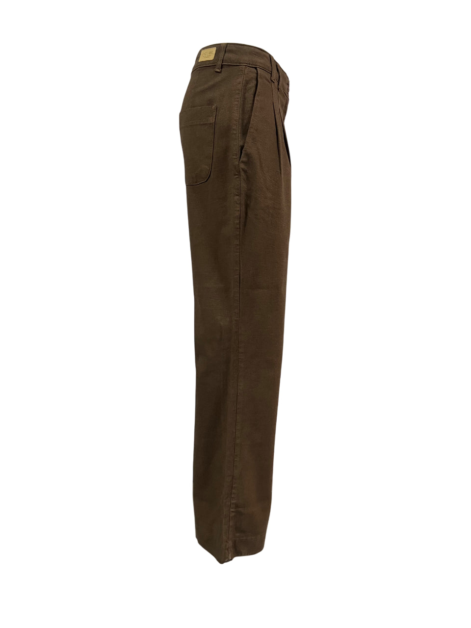 J-CUBE pantalone donna cotone pesante marrone armaturato a palazzo NARCISO TWEED MADE IN ITALY