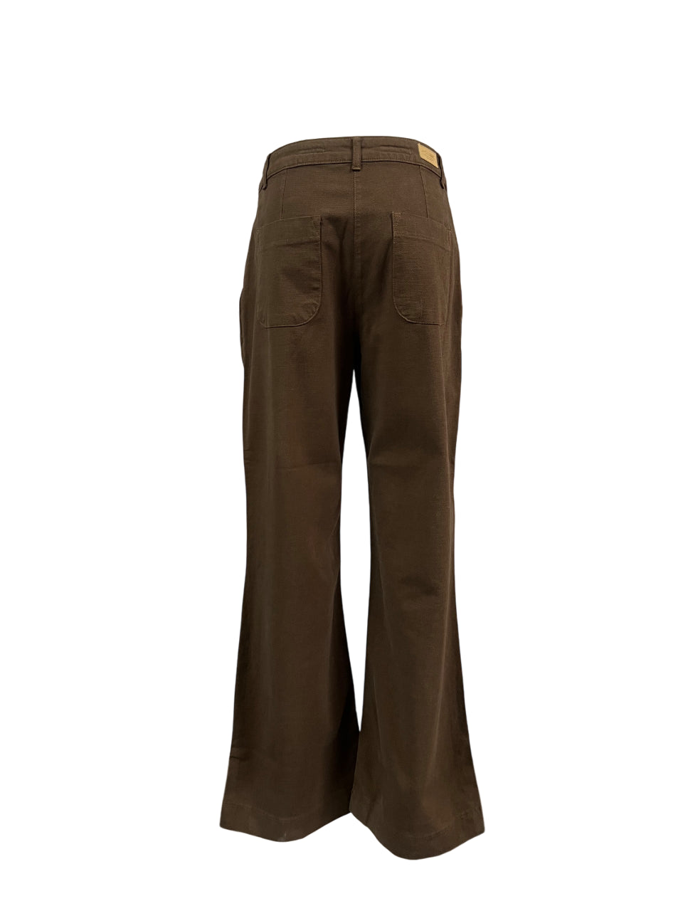 J-CUBE pantalone donna cotone pesante marrone armaturato a palazzo NARCISO TWEED MADE IN ITALY