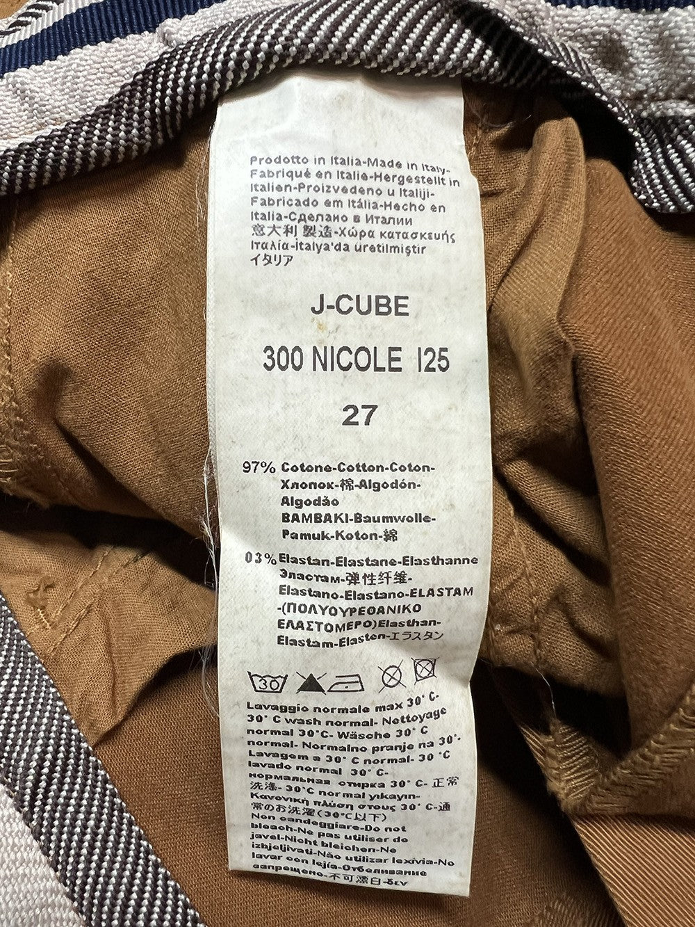 J-CUBE pantalone donna cotone invernale flare NICOLE GABARDINA MADE IN ITALY