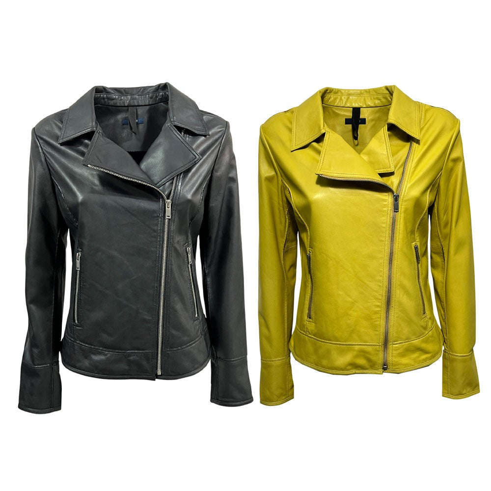 TALENTI giacca donna pelle lavata P418 CHIODO 100% pelle