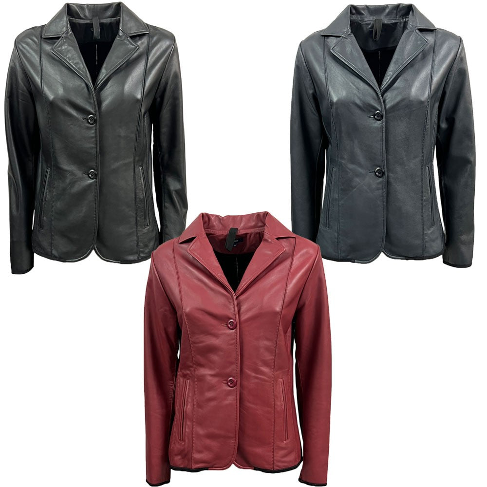 TALENTI giacca donna pelle lavata 2 bottoni P421 100% pelle