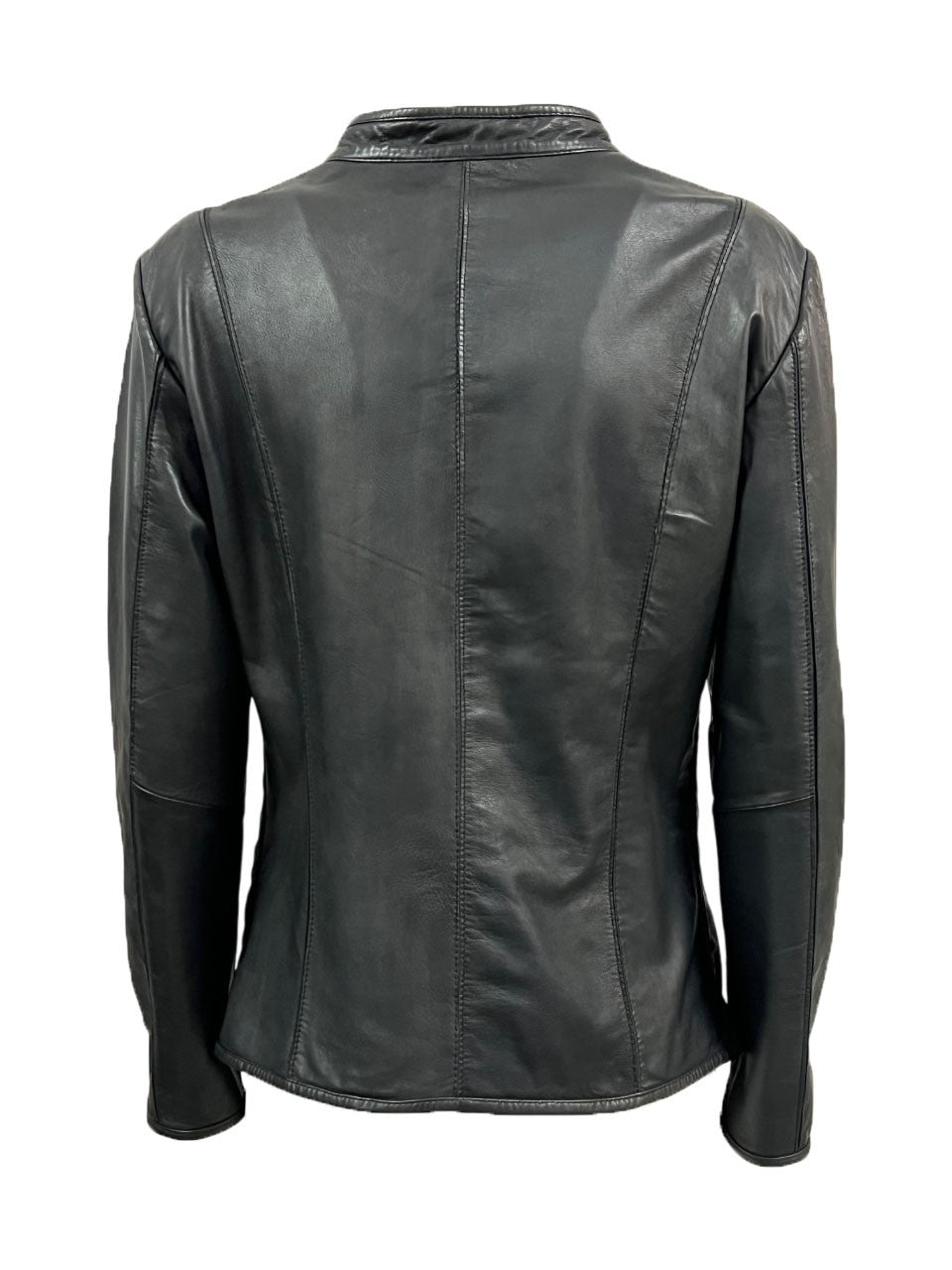 TALENTI giacca donna pelle lavata nera girocollo P419 100% pelle