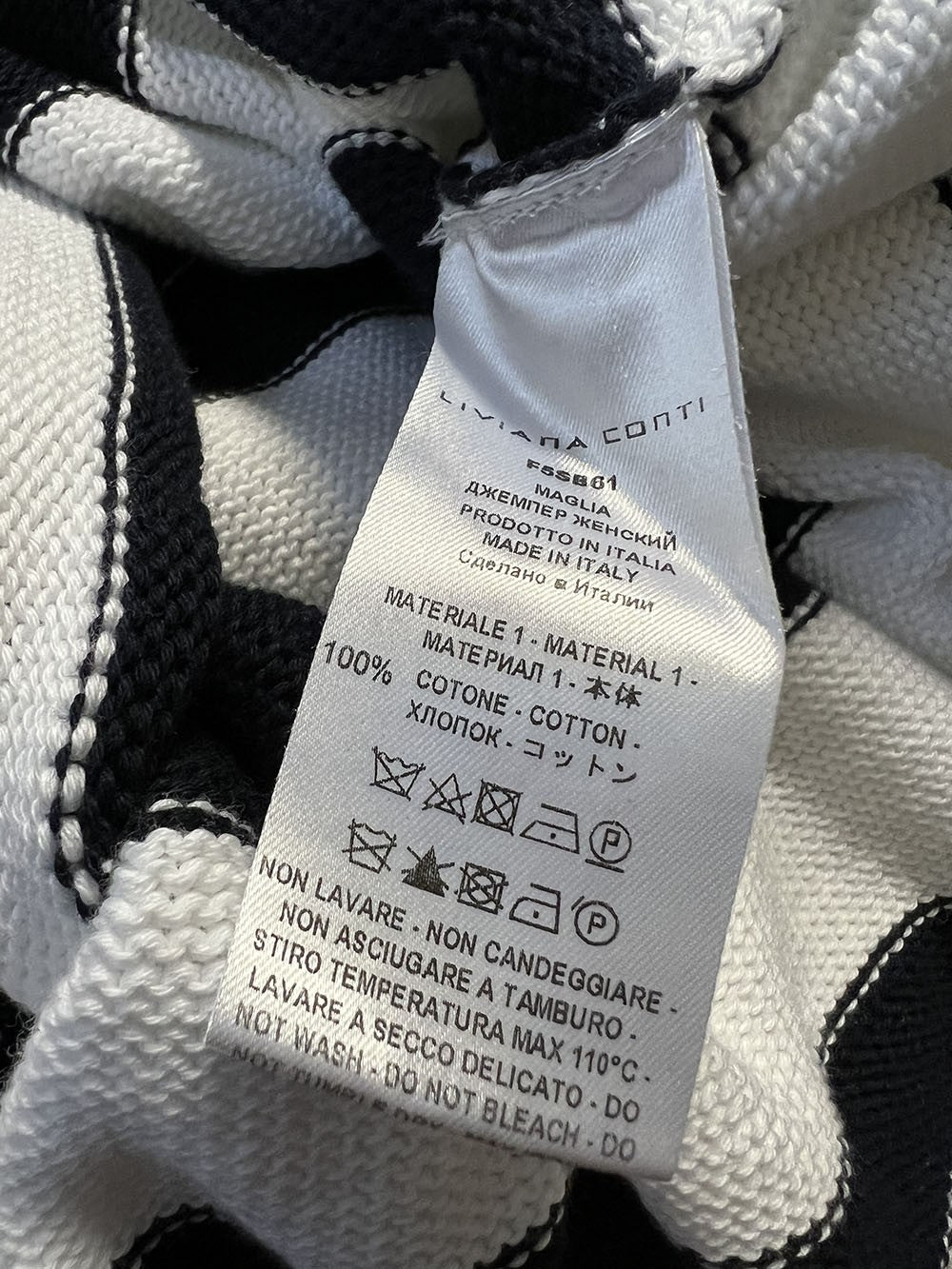 LIVIANA CONTI maglia donna cotone a scatola F5SB61 100% cotone MADE IN ITALY