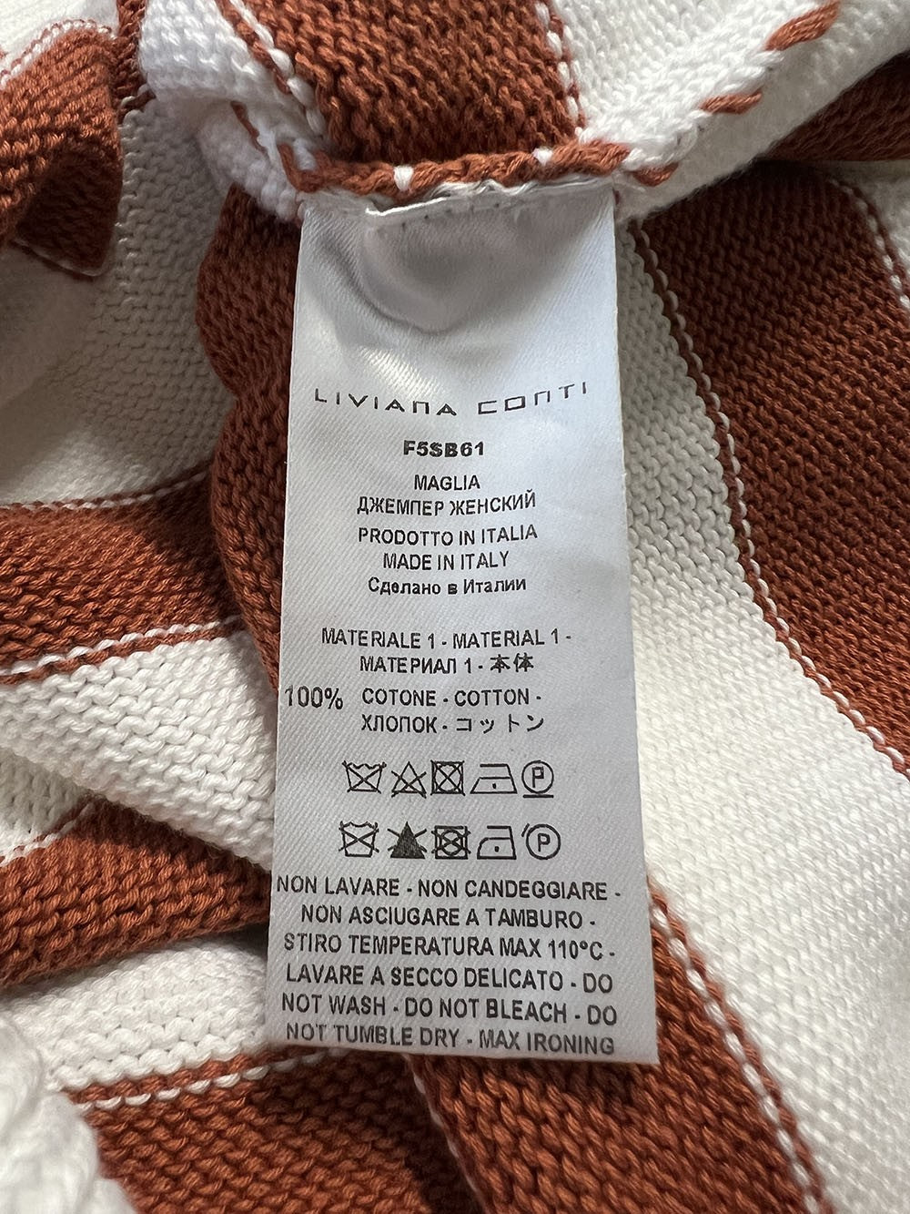 LIVIANA CONTI maglia donna cotone a scatola F5SB61 100% cotone MADE IN ITALY