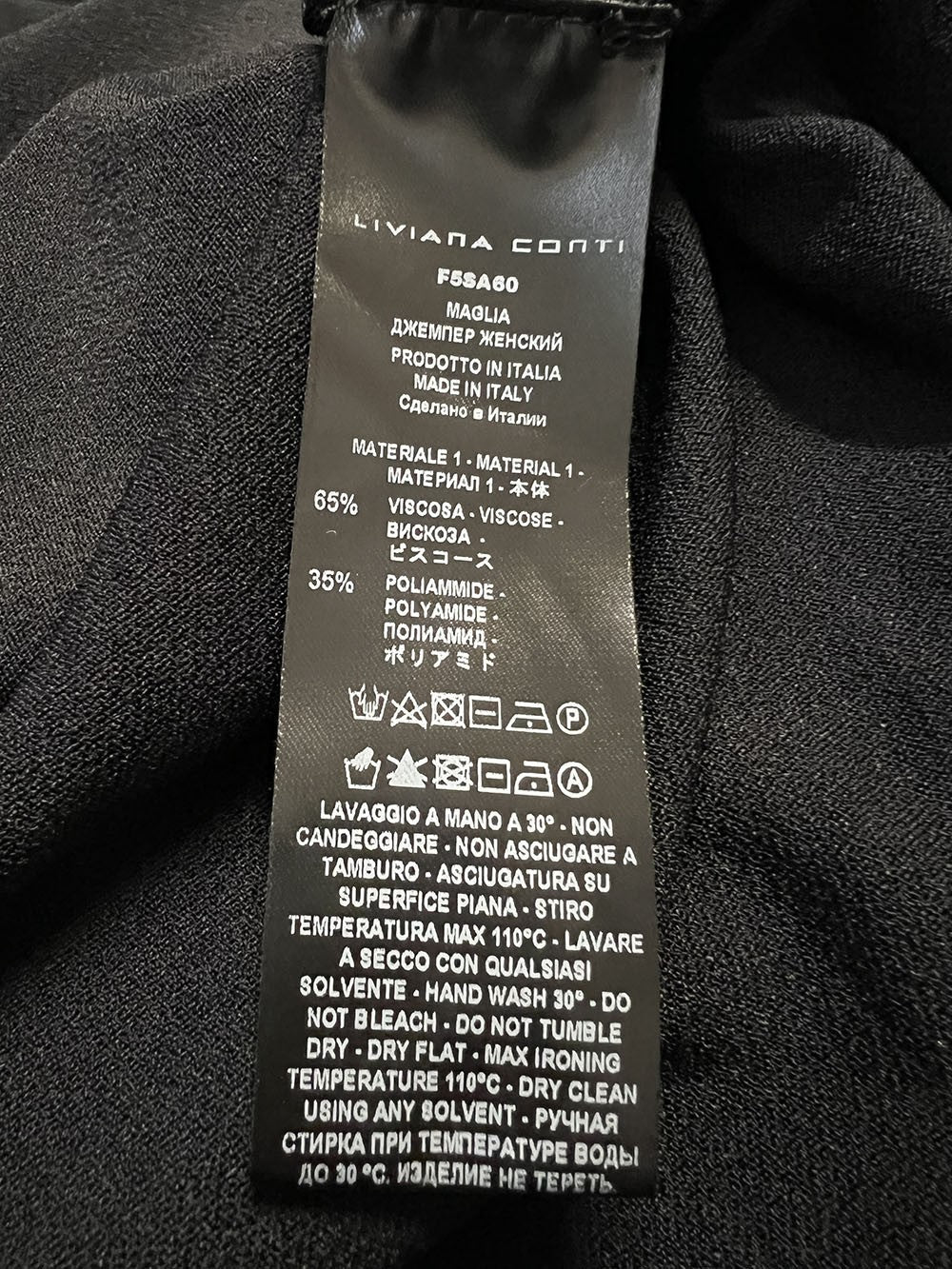 LIVIANA CONTI maglia donna over nero F5SA60 MADE IN ITALY