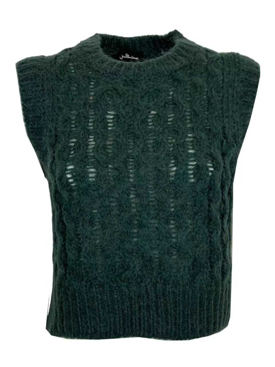 JUSTMINE gilet donna corto a trecce JABMFFW24-G045 MADE IN ITALY