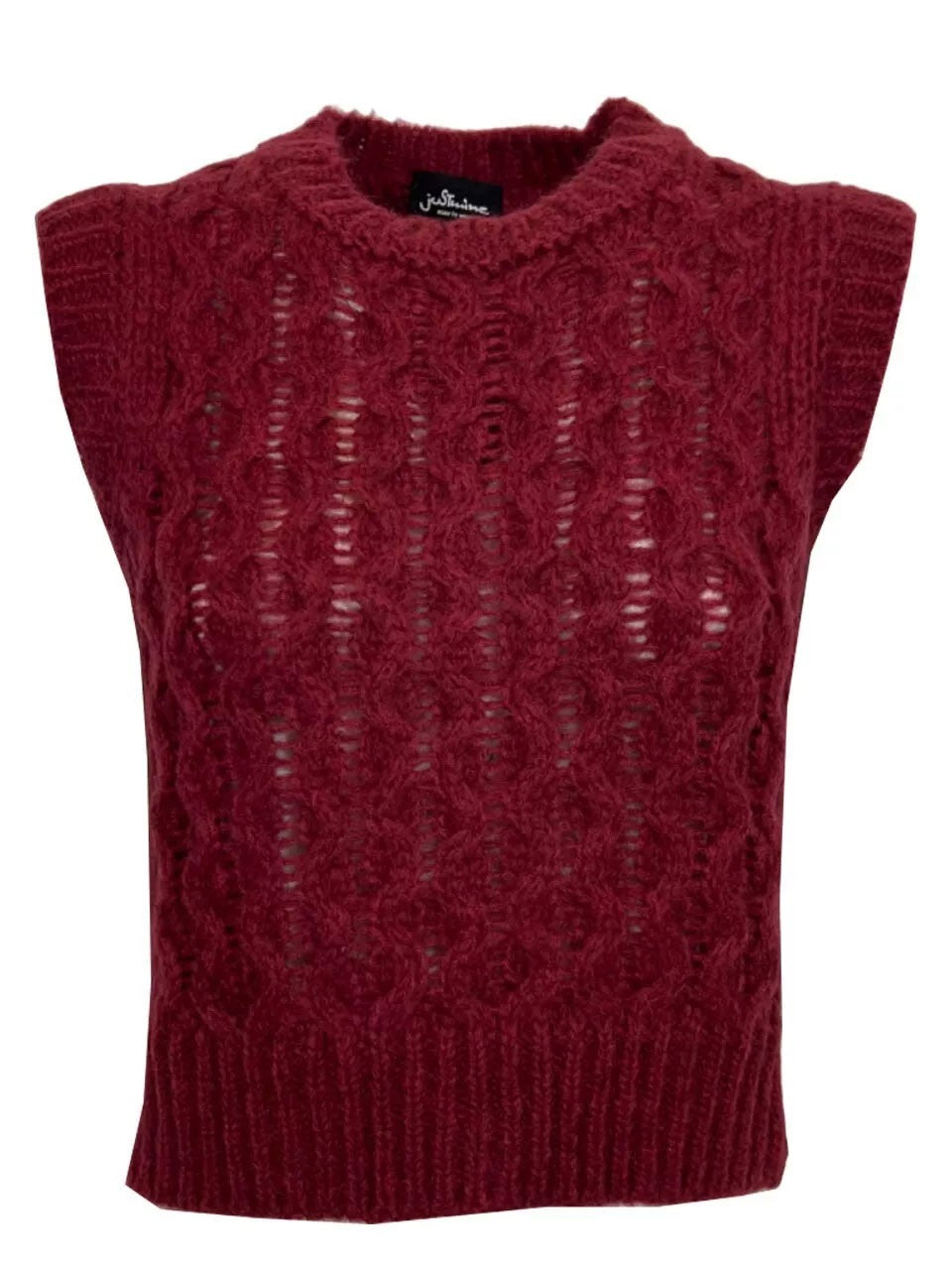 JUSTMINE gilet donna corto a trecce JABMFFW24-G045 MADE IN ITALY