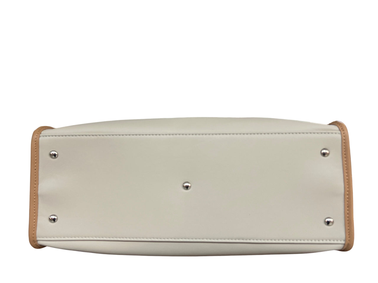 RIPANI borsa donna bicolore perla/nocciola con logo in contrasto E621LL ALDA 100% pelle MADE IN ITALY