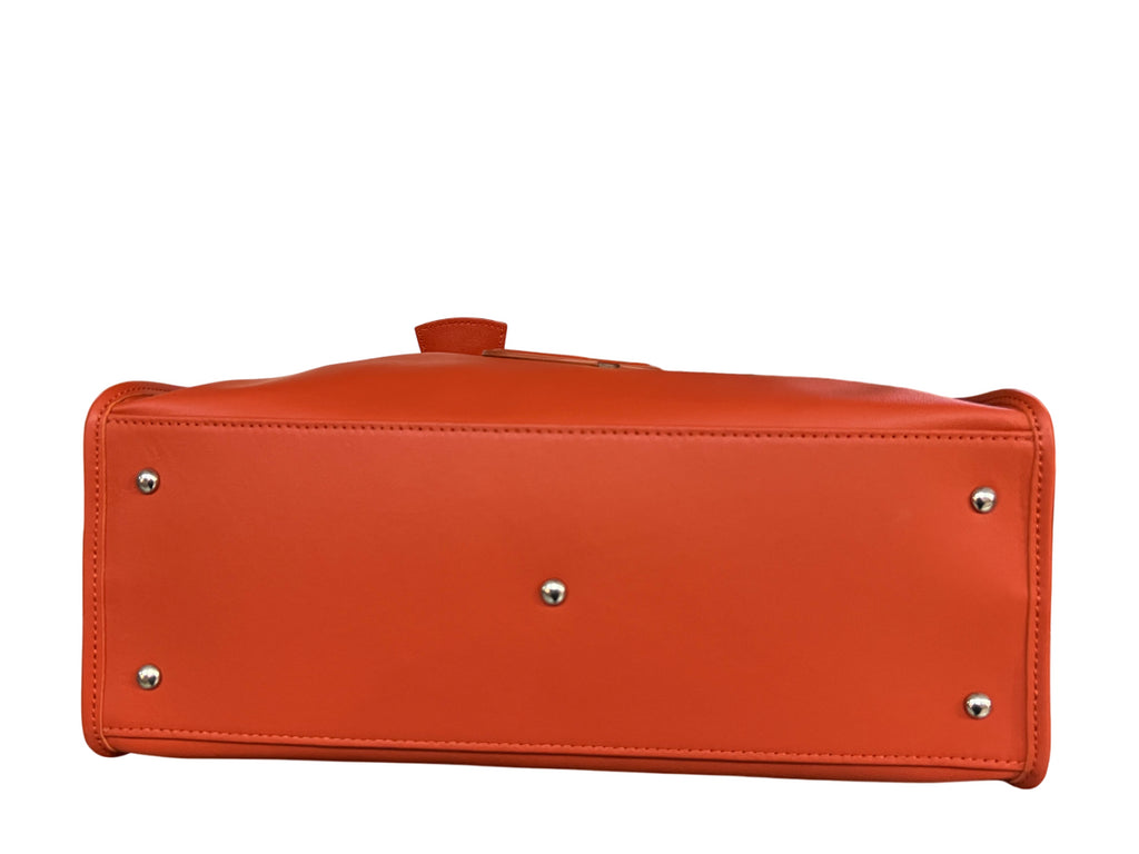 RIPANI borsa donna arancio scuro con logo in tinta  E621LL ALDA 100% pelle MADE IN ITALY