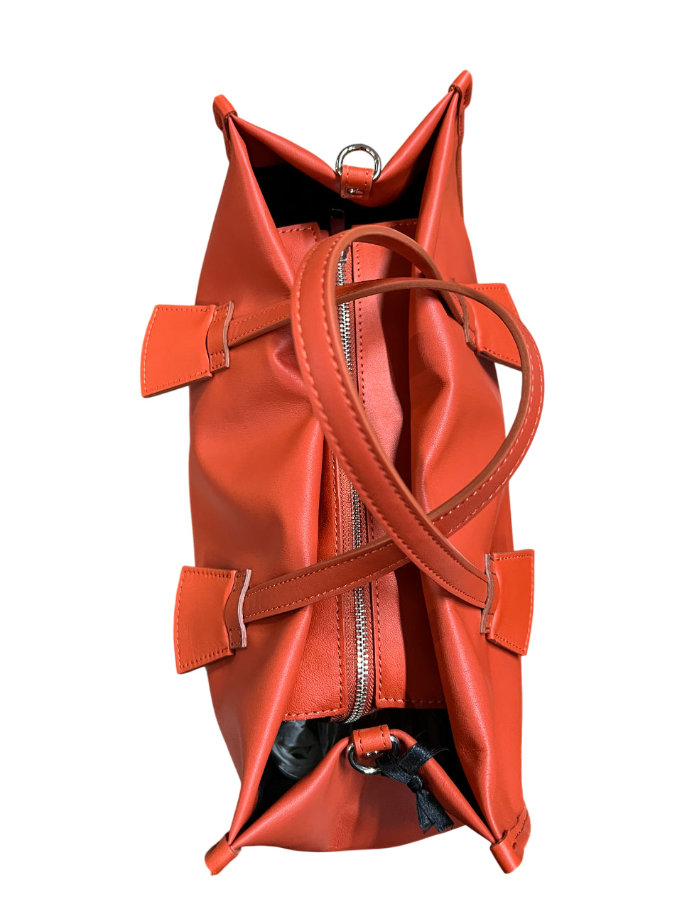 RIPANI borsa donna arancio scuro con logo in tinta  E621LL ALDA 100% pelle MADE IN ITALY